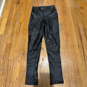 Chic Faux Leather Black Women's Leggings